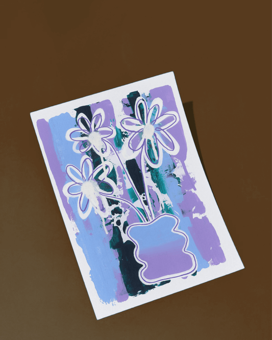 Fine art print of flowers in a vase by local artist Jay-Dee Pitcaithly