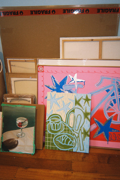 Collection of framed artworks featuring sweet treat original by Jay-Dee Pitcaithly
